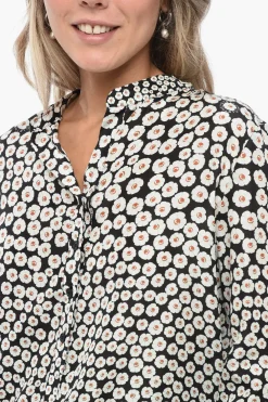 Fashion Blusa in Seta con Fantasia Floreale Donna Camicie