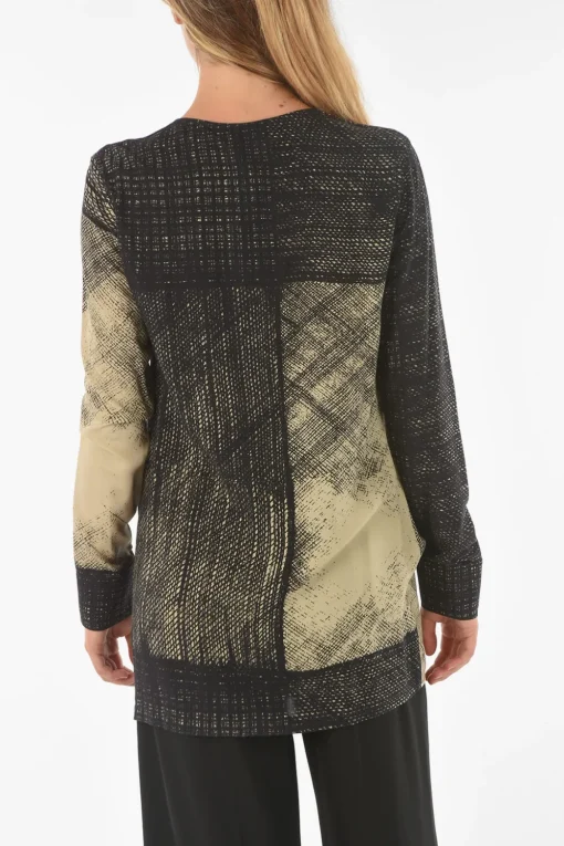 Blusa IOTA a Fantasia Astratta con Drappeggio>Ixos Outlet
