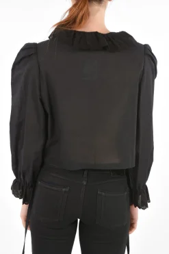 blusa IRIS crop con dettagli sangallo>Aurore Van Milhem Online