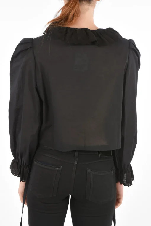 blusa IRIS crop con dettagli sangallo>Aurore Van Milhem Online
