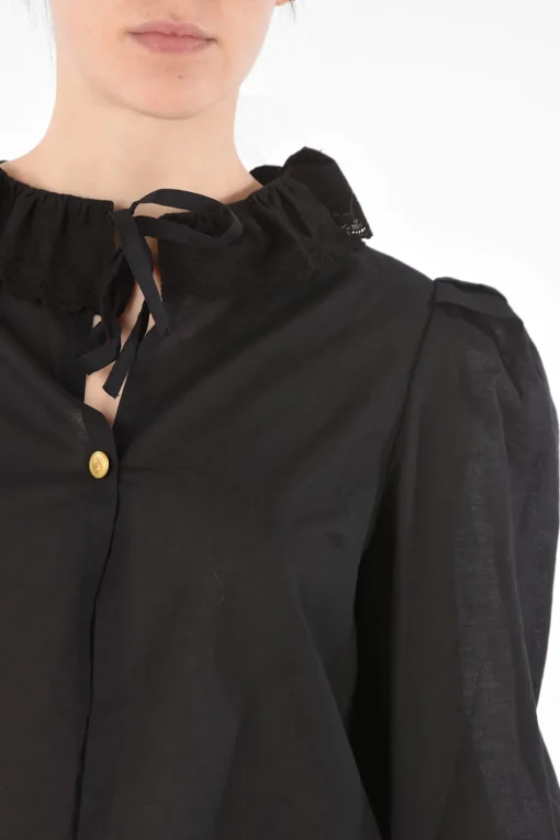 blusa IRIS crop con dettagli sangallo>Aurore Van Milhem Online