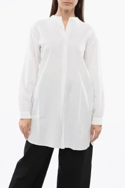 Blusa Lunga in Misto Lino con Collo Coreano>Woolrich New