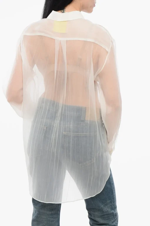 Clearance Blusa Over Asimmetrica in Seta Donna Camicie