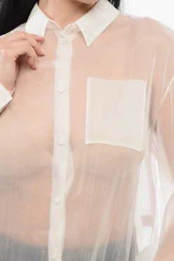 Clearance Blusa Over Asimmetrica in Seta Donna Camicie