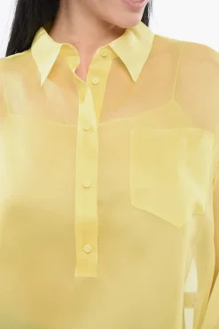 Blusa Over Asimmetrica in Seta></noscript>Super Blond Clearance