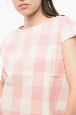 Blusa Smanicata in Cotone Gingham con Coulisse sul Fondo></noscript>Woolrich Online