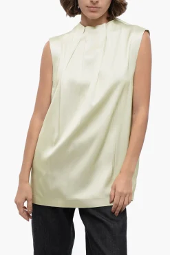 Best Blusa Smanicata in Misto Seta con Pinces Donna Camicie
