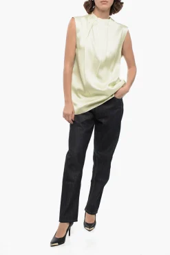Best Blusa Smanicata in Misto Seta con Pinces Donna Camicie