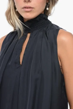 Blusa Smanicata in Seta con Dettaglio Cut-out></noscript>Fabiana Filippi Hot