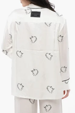 Blusa SOFI In Satin Stampata con Abbottonatura Nascosta>AllSaints Hot