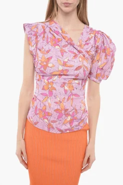 Sale Blusa Stampata MADINEA Con Manica Asimmetrica Donna Camicie