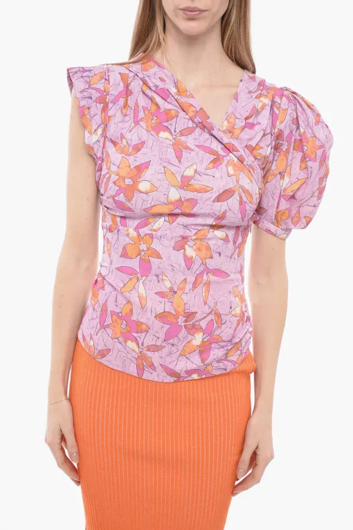 Sale Blusa Stampata MADINEA Con Manica Asimmetrica Donna Camicie