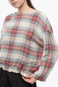 New Blusa SUMMER VARSITY in Misto Lino a Quadri Donna Camicie
