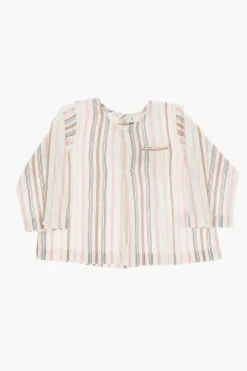 Online Blusa TENIQUE GAUGUIN In Cotone a Righe con Chiusura sul Retro Abbigliamento