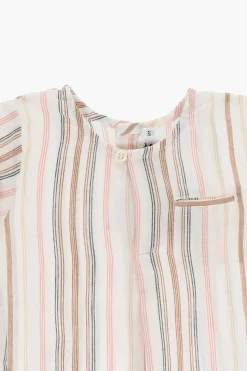 Online Blusa TENIQUE GAUGUIN In Cotone a Righe con Chiusura sul Retro Abbigliamento