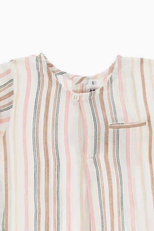 Online Blusa TENIQUE GAUGUIN In Cotone a Righe con Chiusura sul Retro Abbigliamento