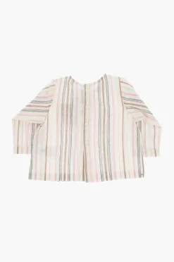 Online Blusa TENIQUE GAUGUIN In Cotone a Righe con Chiusura sul Retro Abbigliamento