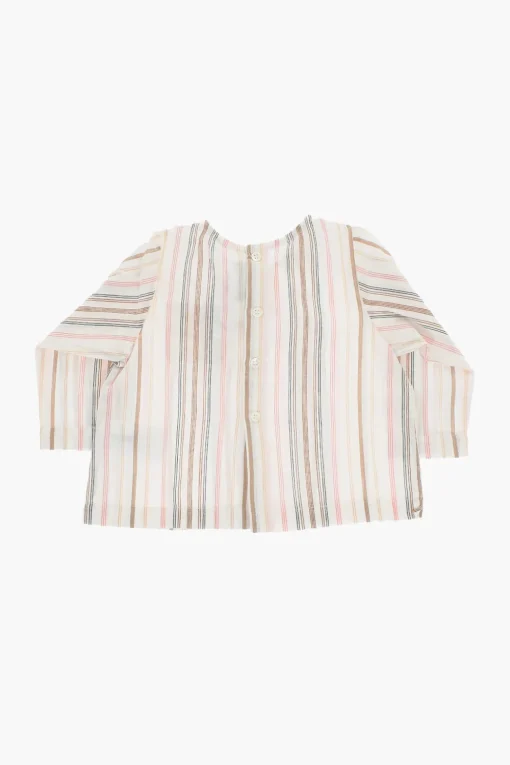 Online Blusa TENIQUE GAUGUIN In Cotone a Righe con Chiusura sul Retro Abbigliamento