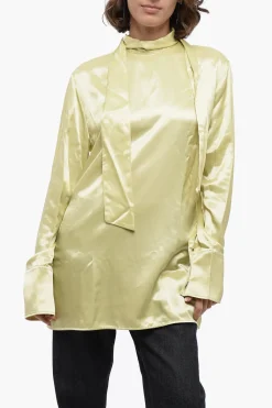 New Blusa Tie Neck in Satin Donna Camicie