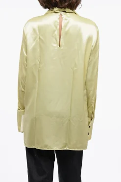 New Blusa Tie Neck in Satin Donna Camicie