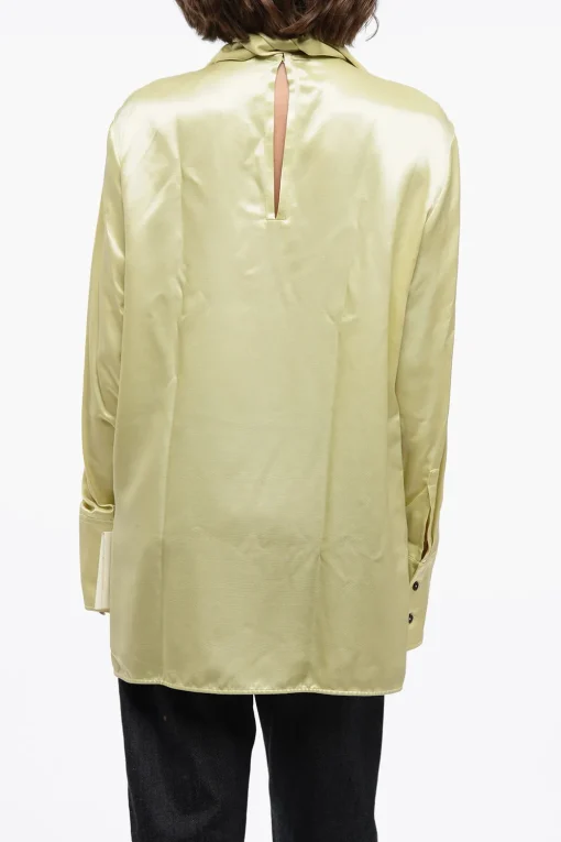 New Blusa Tie Neck in Satin Donna Camicie
