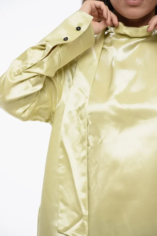 New Blusa Tie Neck in Satin Donna Camicie