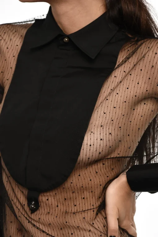 Blusa Trasparente con Strass>Dsquared2 Discount