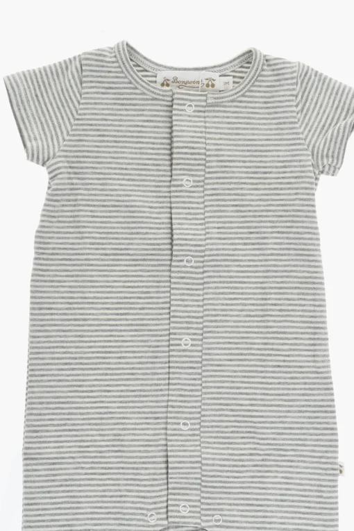 Body a Righe Bicolore con Abbottonatura Frontale>Bonpoint Fashion
