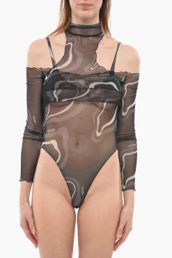 Body Cold-Shoulder Trasparente>Julfer Clearance