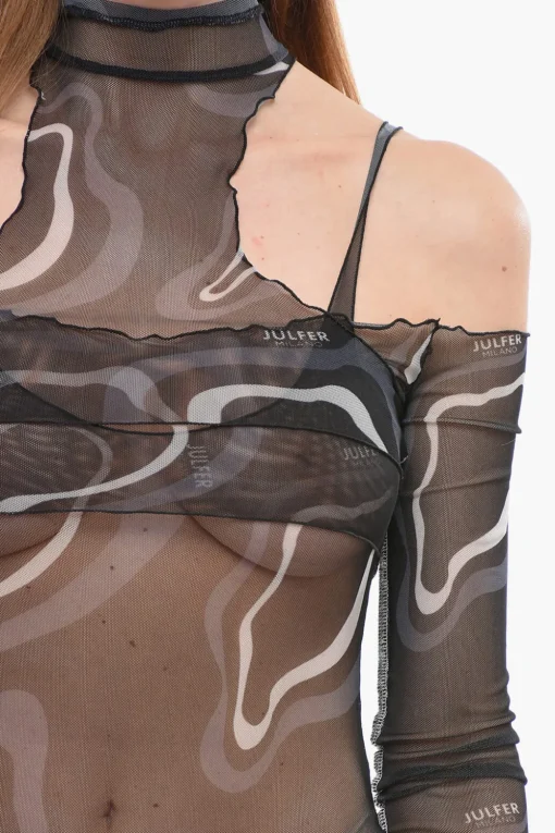 Body Cold-Shoulder Trasparente>Julfer Clearance