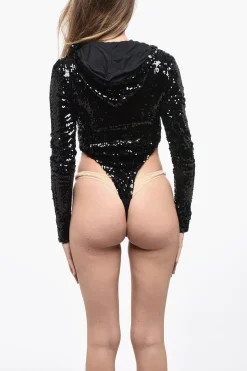 Outlet Body in Paillettes con Cappuccio Donna Felpe