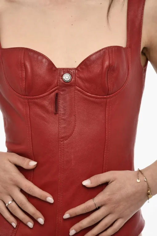 Discount Body in Pelle con Bottone Logato Donna T-Shirts E Tops