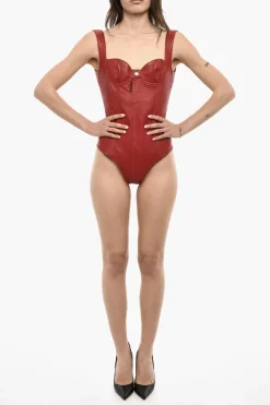 Discount Body in Pelle con Bottone Logato Donna T-Shirts E Tops