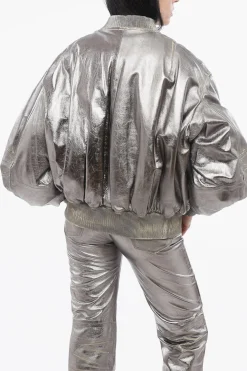 Bomber ANJA in Pelle a Specchio con Effetto Vintage>The Attico Online