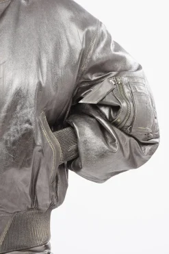 Bomber ANJA in Pelle a Specchio con Effetto Vintage></noscript>The Attico Online