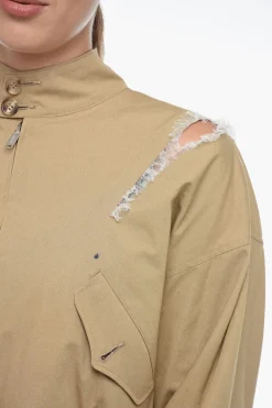 Fashion Bomber Bare Back in Cotone con Dettagli Cut-out Donna Giubbotti