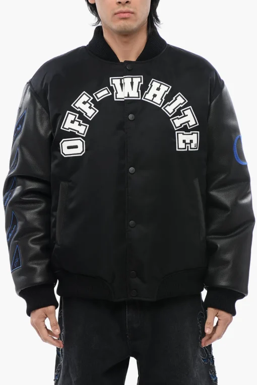 Sale Bomber BASEBALL LEA con Maniche in Pelle e Logo Patch Uomo Giubbotti