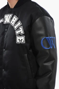 Sale Bomber BASEBALL LEA con Maniche in Pelle e Logo Patch Uomo Giubbotti