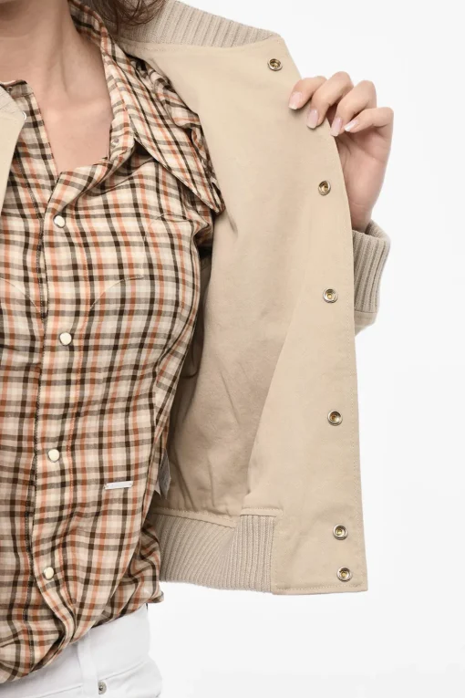 Online Bomber in Cotone con Applicazioni Floreali Donna Giubbotti