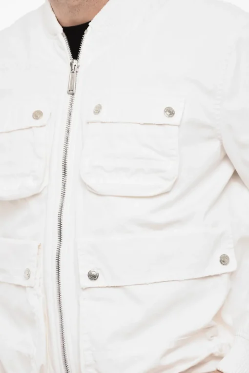 Bomber In Cotone Con Tasche Utility Effetto Distressed>Dsquared2 Sale