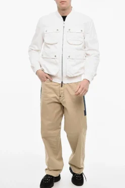 Bomber In Cotone Con Tasche Utility Effetto Distressed></noscript>Dsquared2 Sale