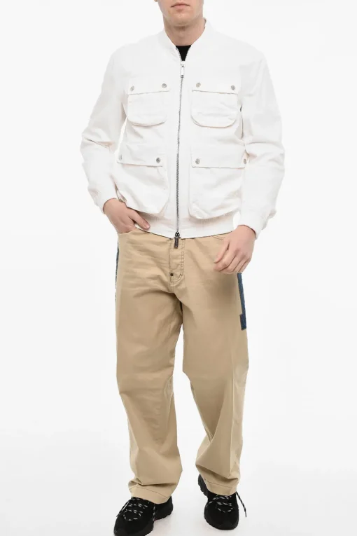 Bomber In Cotone Con Tasche Utility Effetto Distressed>Dsquared2 Sale