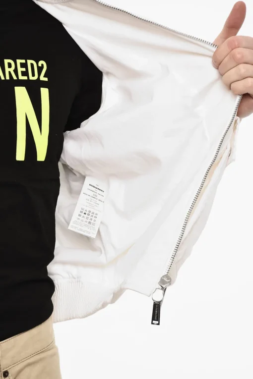 Bomber In Cotone Con Tasche Utility Effetto Distressed>Dsquared2 Sale