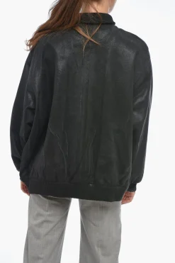 Bomber in Cotone Spalmato con Zip Frontale>Dont At Me Label Clearance