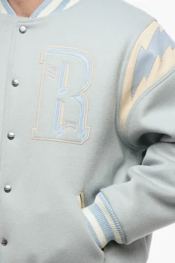 Bomber in Lana con Dettagli in Pelle e Bottoni Automatici></noscript>Rhude Discount