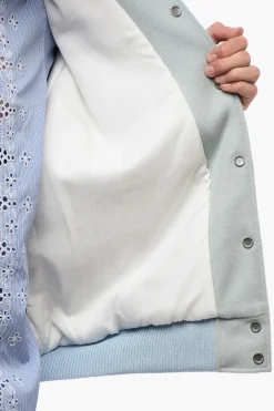 Bomber in Lana con Dettagli in Pelle e Bottoni Automatici></noscript>Rhude Discount