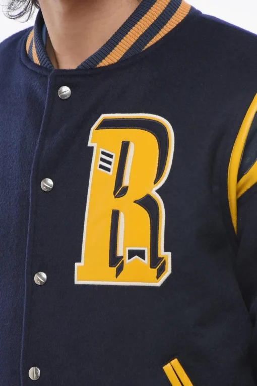 Bomber in Lana con Dettagli in Pelle Vegan e Bottoni Automatici>Rhude Discount