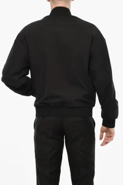 Fashion Bomber In Misto Lino Con Dettagli Zip Uomo Giubbotti