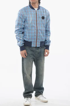 Best Bomber in Nylon a Quadri con Zip Frontale Uomo Giubbotti