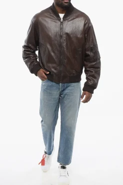 Bomber in Pelle d'Agnello con Zip Frontale></noscript>Dolce & Gabbana Hot